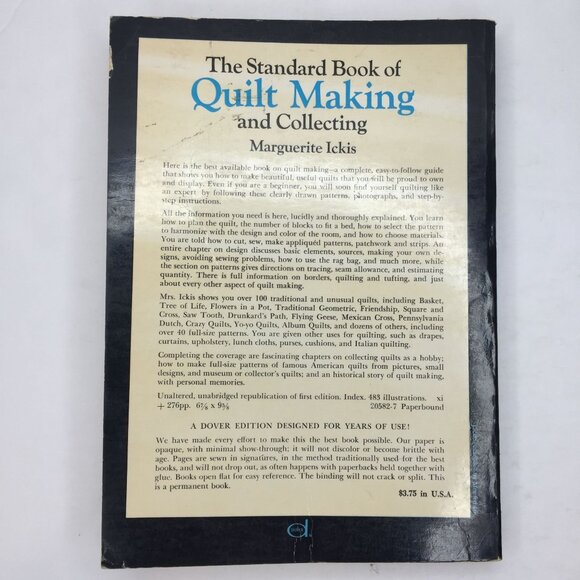 Vintage 1948 The Standard Book Of Quilt Making And Collecting Marguerite Ickis - Picture 11 of 13